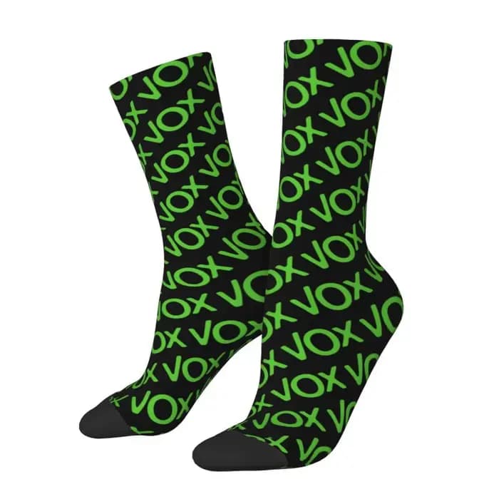 Espana Vox Logo hommes femmes chaussettes d'équipage unisexe Kawaii impression 3D espagne fête politique espagnol robe