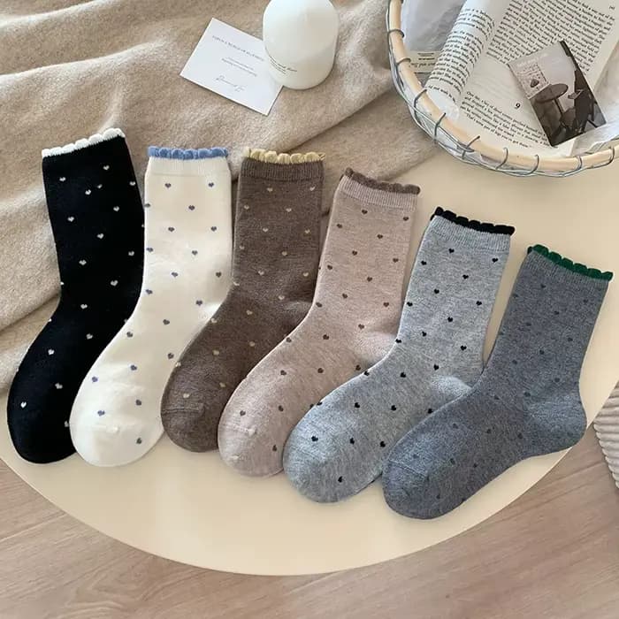 Chaussettes pour femmes Style rétro nouvelle mode coeur Design