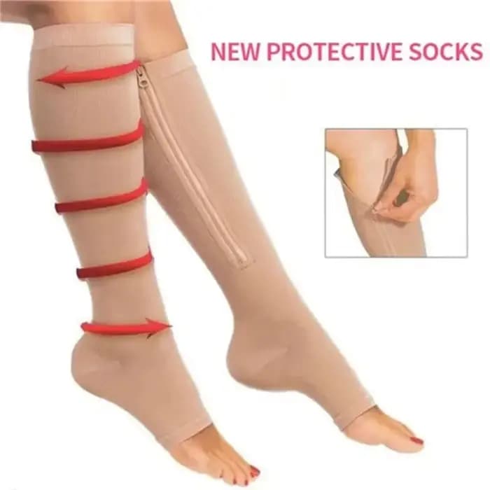 Chaussettes de compression pour femmes et hommes, bas résistants à fermeture éclair pour améliorer la circulation sanguine, soulager la douleur et les gonflements, 1/2/3 paires