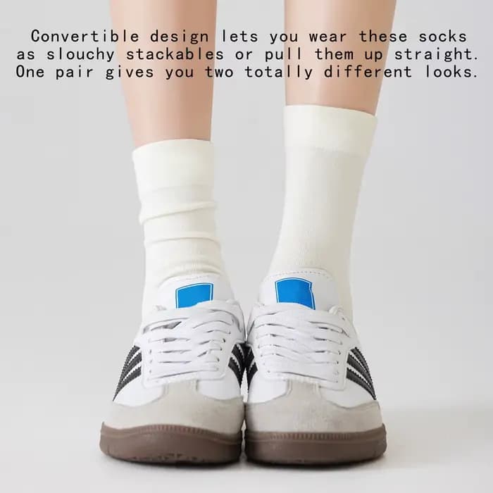 Chaussettes en coton sans couture empilables pour femmes - Portez-les en version tombante ou droite