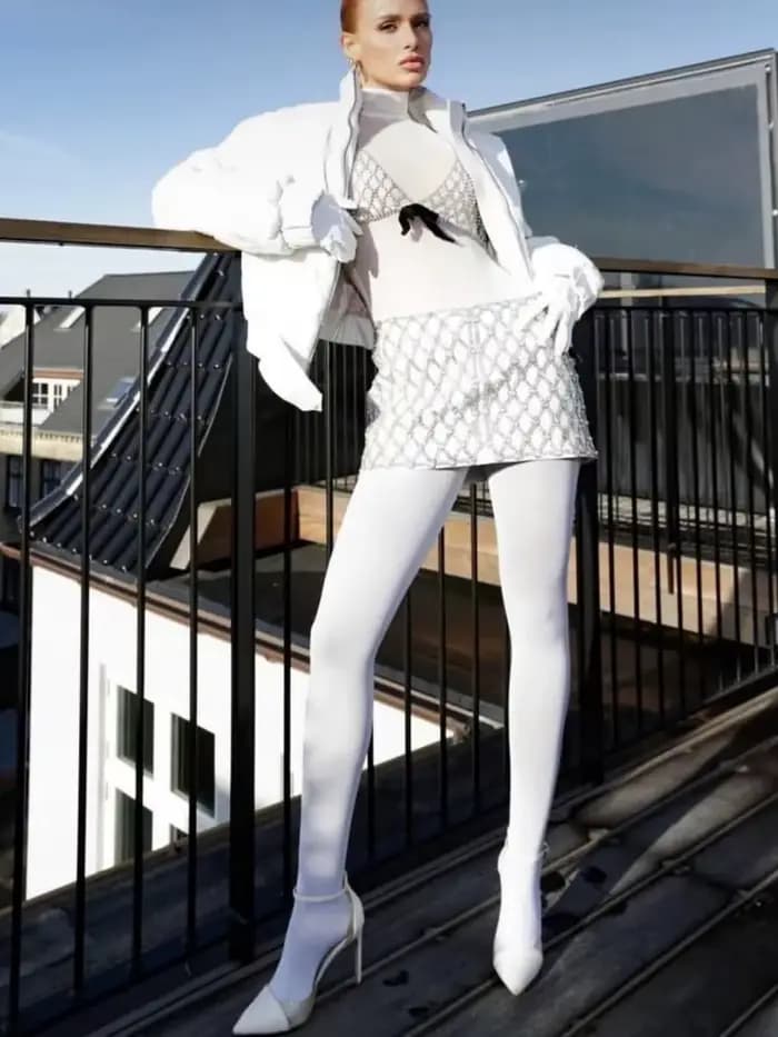 Kave-Collants blancs opaques pour femmes
