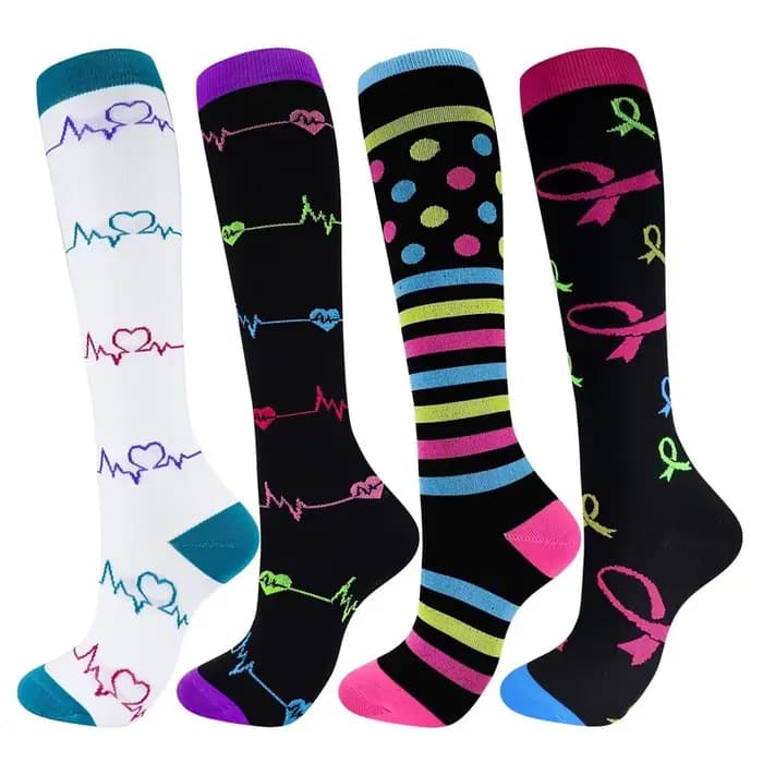 Chaussettes de Compression pour femmes et hommes, bas de genou, 20-30mmHg, œdème, diabète, varices, infirmière, Compression, course à pied, cyclisme, voyage