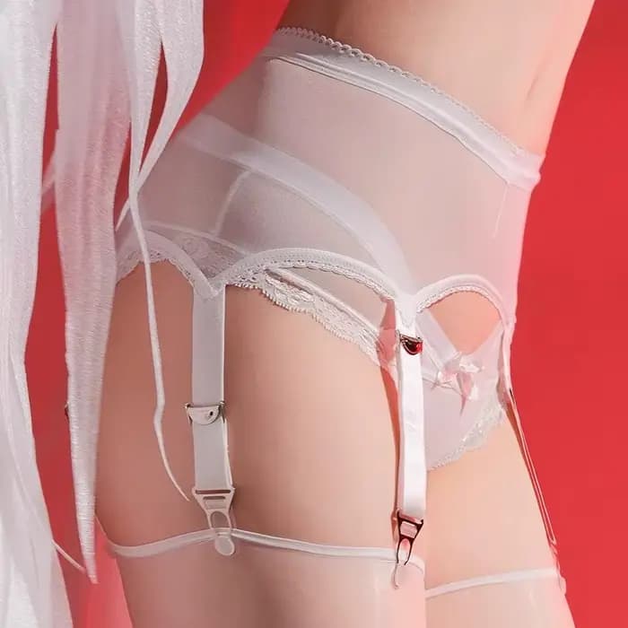 Bretelles réglables taille haute élastique porte-jarretelles avec chaussettes Clips Transparent soyeux toucher noir