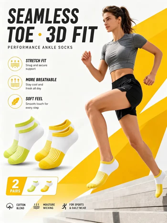 1/4/6 paires de chaussettes pour femmes, couleur unie, respirantes, en coton, rembourrées, coupe basse, pour le sport, la course, antidérapantes, évacuant l'humidité