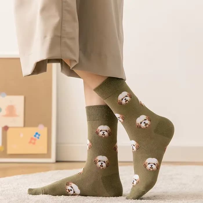 Mode femmes chaussettes mignon japonais Ins créatif femme décontracté dessin animé chiens Shiba Inu dalmatien Malzis Teddy poméranien livraison directe