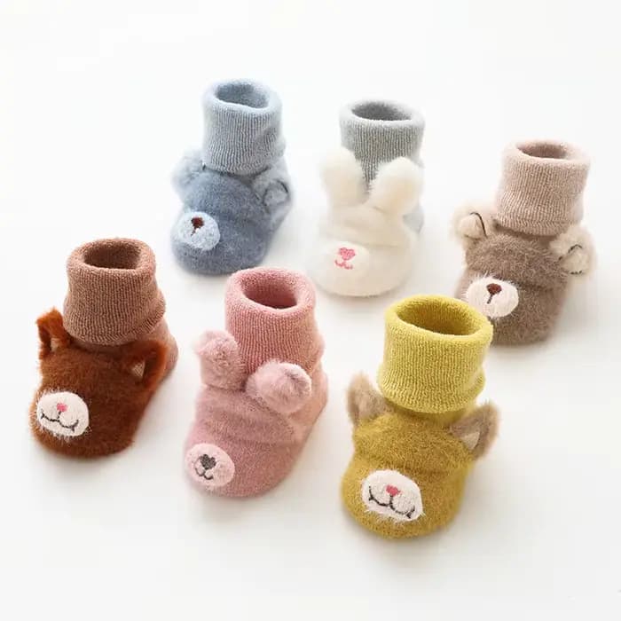 Chaussettes d'hiver coordonnantes en coton pour bébé