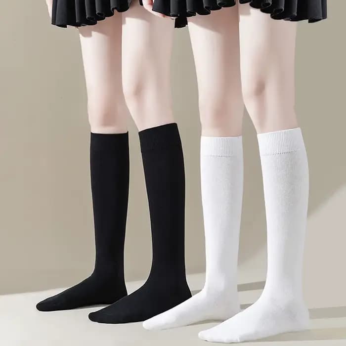 2 paires de chaussettes hautes pour femmes et filles