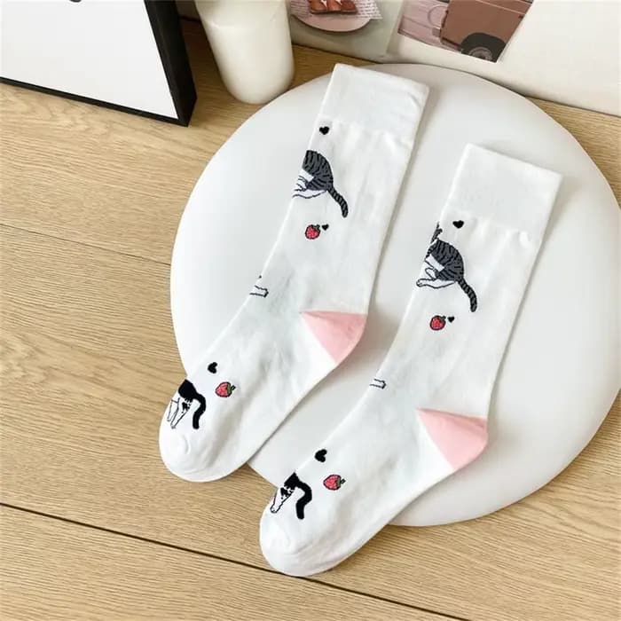 Nouveau dessin animé mignon renard chat chaussettes 3D tricoté doux coton Sport Streetwear décontracté roman cadeau Sokken livraison directe