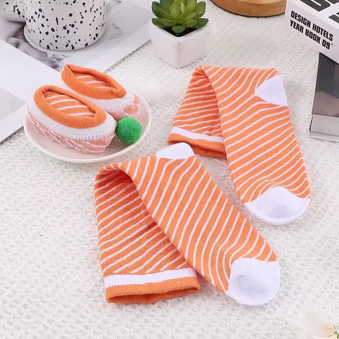 3/4/5 paires de chaussettes à sushi saumon, nouveauté et intéressant, coffret cadeau, Style saison de noël