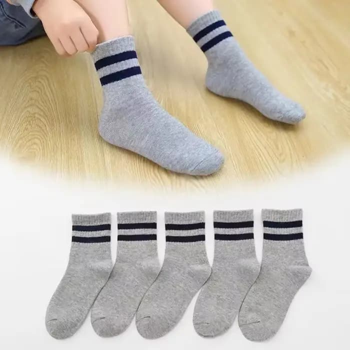 5 paires/couleur Pure doux respirant coton enfants chaussettes d'école filles garçons décontracté gris noir blanc sport