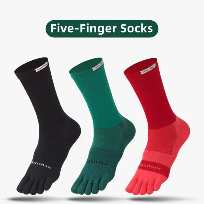 Chaussettes de sport longues à cinq doigts pour hommes