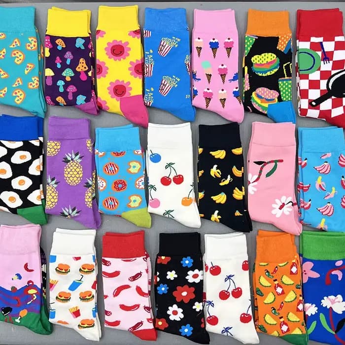 Happy Socks Chaussette unisexe en coton peigné pour femme Cerise Fraise