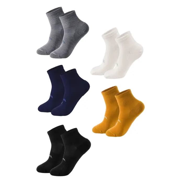 WRELS 1/2/3 paires de chaussettes en laine mérinos anti-ampoules, anti-humidité, respirantes, pour la course à pied, chaussettes de compression à la cheville