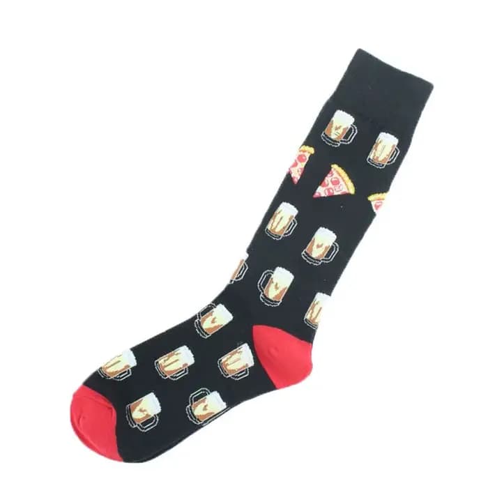 Chaussettes pour hommes tendance, motif amusant de vélo, pizza, basket-ball