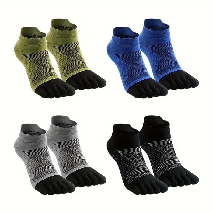 WRELS Chaussettes à cinq orteils en laine mérinos pour sports de plein air, chaussettes de course élastiques anti-humidité, chaussettes de trekking respirantes et antichoc