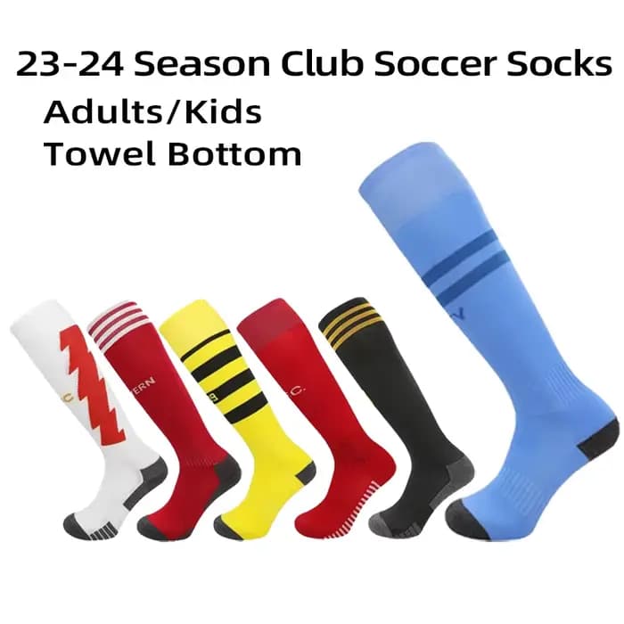 Chaussettes de football européennes pour adultes et enfants, styles de club de football, chaussettes longues pour garçons, chaus