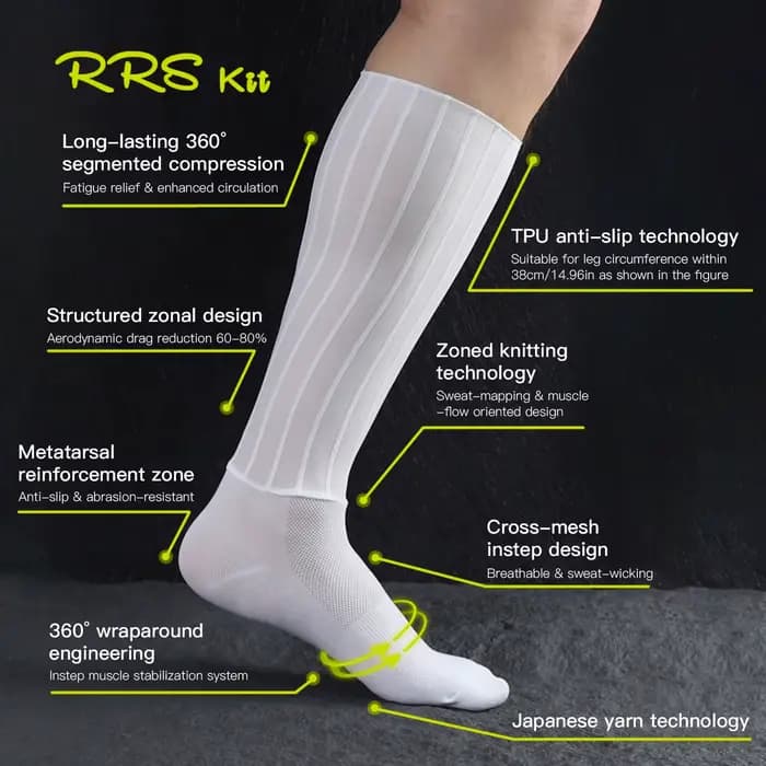 RRSKIT – chaussettes longues pneumatiques pour cyclisme