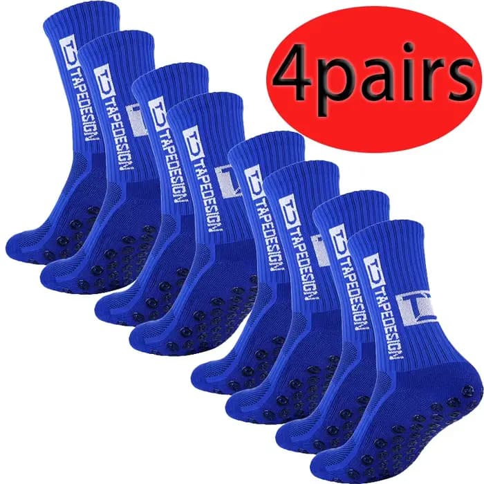 2/4 paires de chaussettes de sport TC bleues, chaussettes pour hommes et femmes, course longue distance, basket-ball, football, cyclisme, sports de plein air