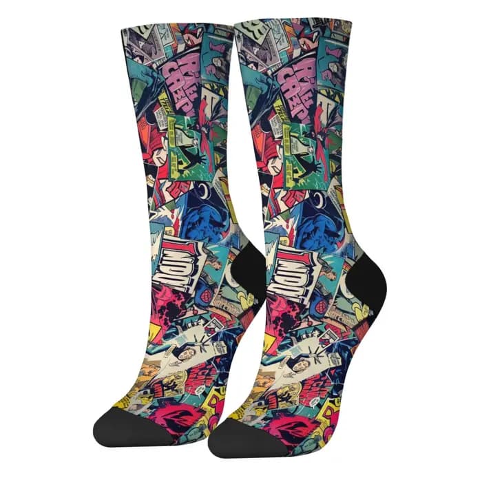 Harajuku Hip Hop rétro bande dessinée impression chaussettes nouveauté heureux drôle équipage
