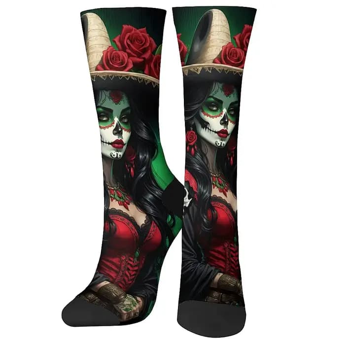 Chaussettes sur le thème du jour des morts pour hommes