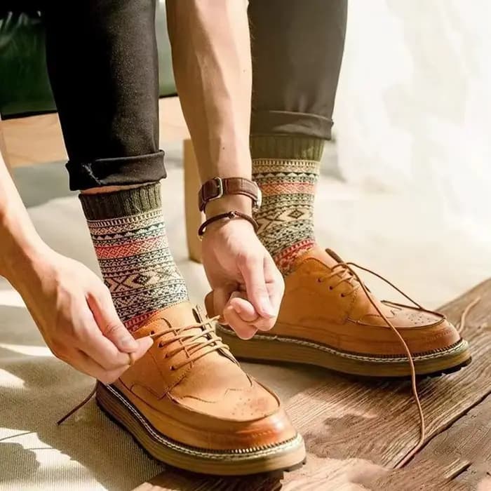 Chaussettes d'hiver en laine optique pour hommes
