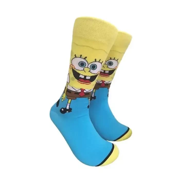 Chaussettes mi-mollet en coton pour homme et femme, motif dessin animé Bob l'éponge, chaussettes de sport Kawaii Patrick Star, chaussettes longues de printemps, cadeaux automne-hiver