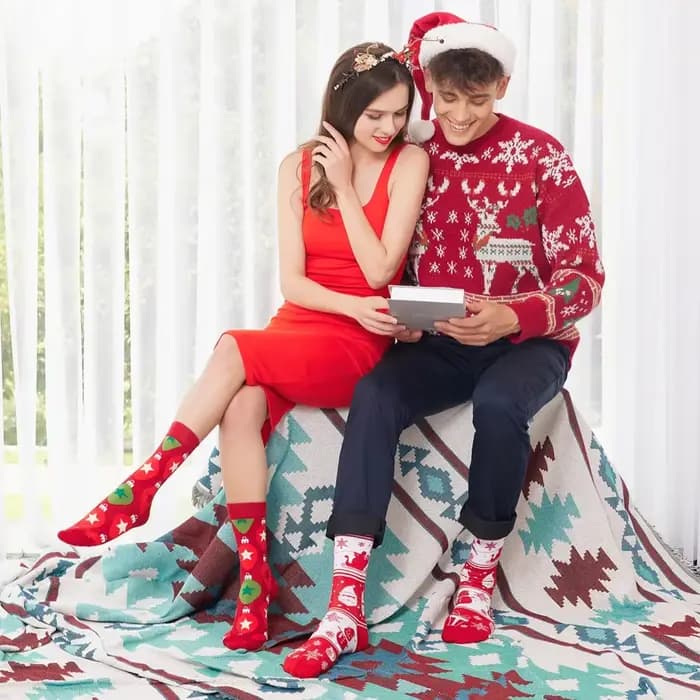 Chaussettes de Joyeux Noël en Coton pour Homme et Femme
