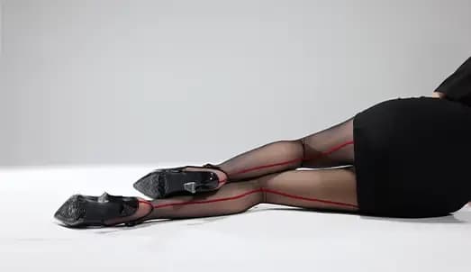 1 pièce Collants noirs transparents sexy rétro avec couture arrière rouge été automne