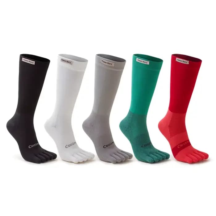 Chaussettes de sport en coton à cinq doigts pour hommes