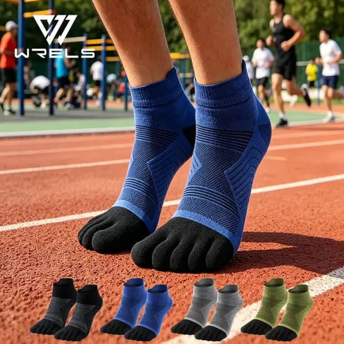 WRELS Chaussettes à cinq orteils en laine mérinos pour sports de plein air