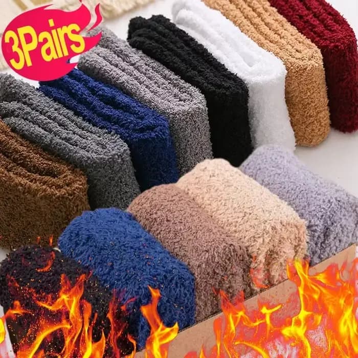 1/3 paires de chaussettes en polaire corail pour hommes
