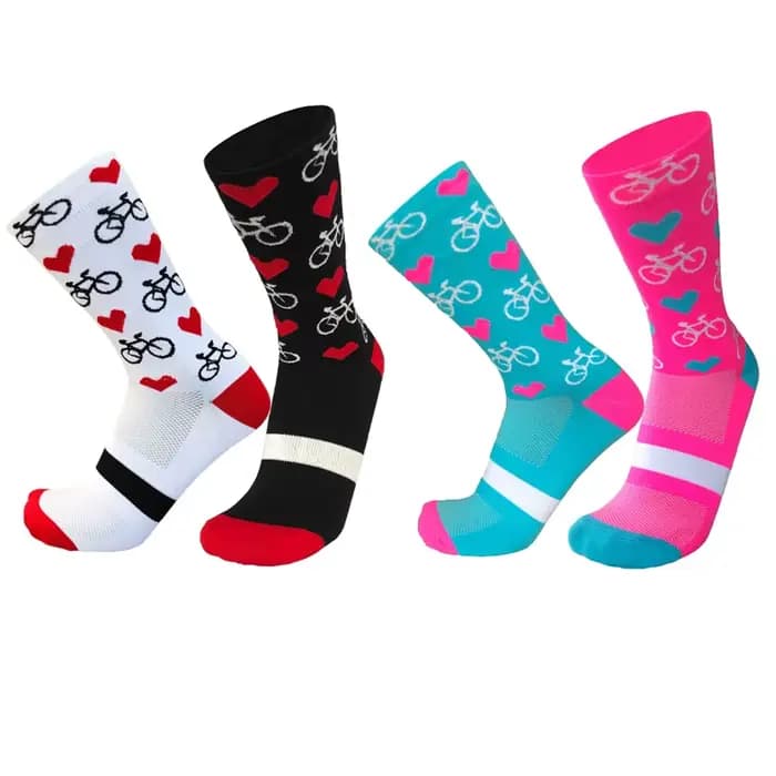 4 paires de chaussettes de cyclisme pour hommes et femmes