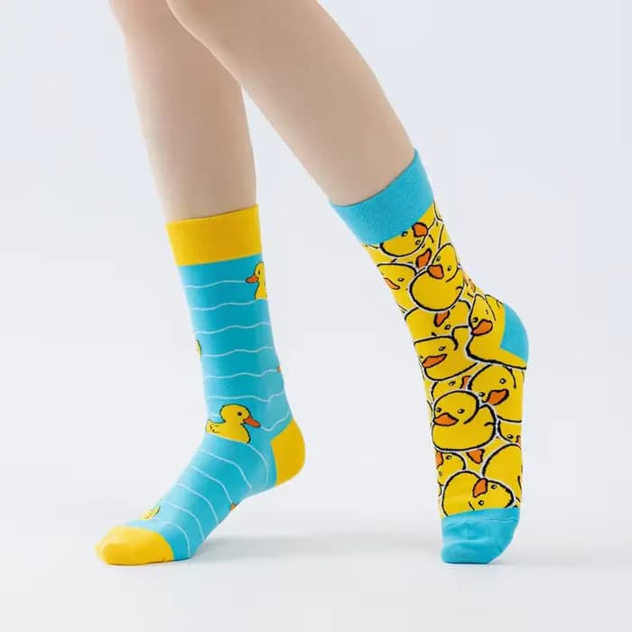 Chaussettes colorées unisexes en coton pour hommes et femmes