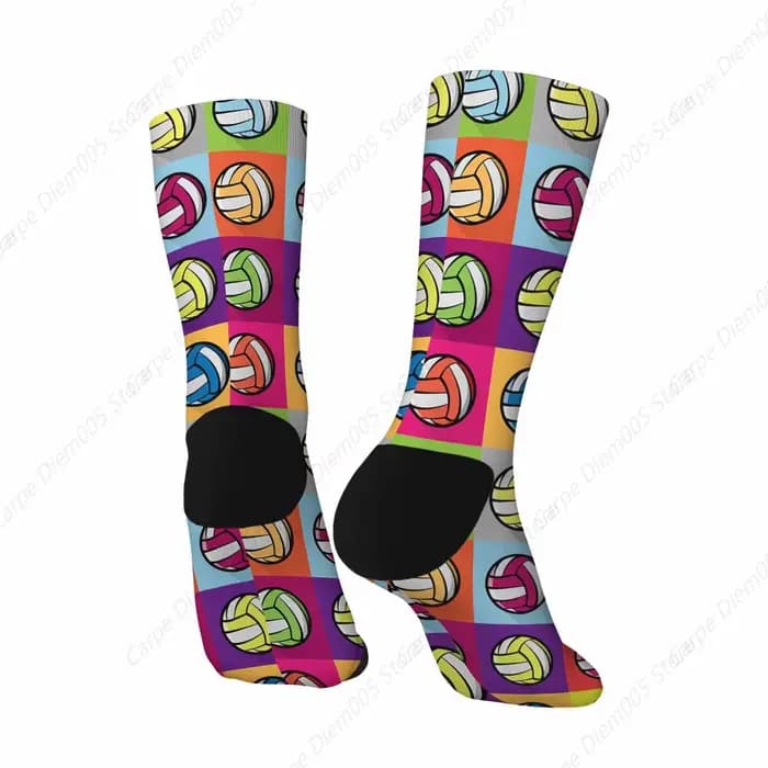 Chaussettes colorées à carreaux pour hommes et femmes, volley-ball, athlétique, équipage, cool, mignon, élan, drôle, sport, nouveauté