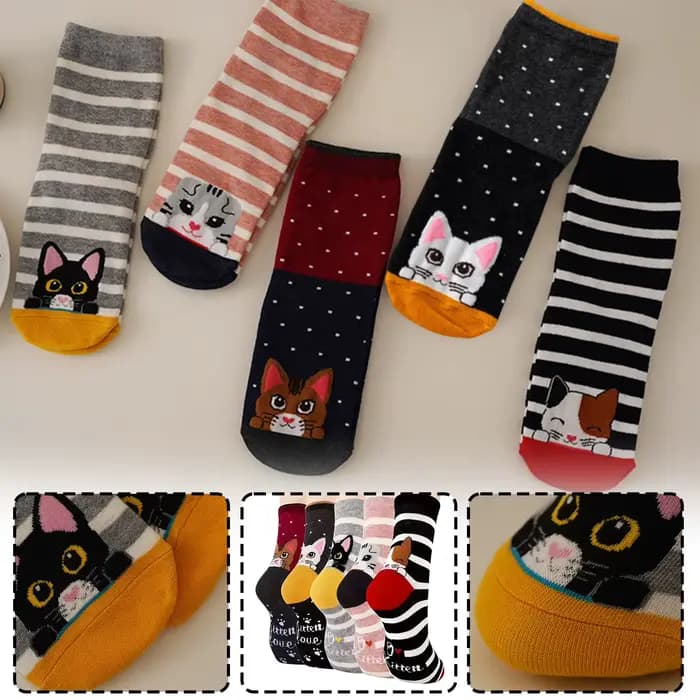 5/10 paires femmes chaussettes motif Animal coton