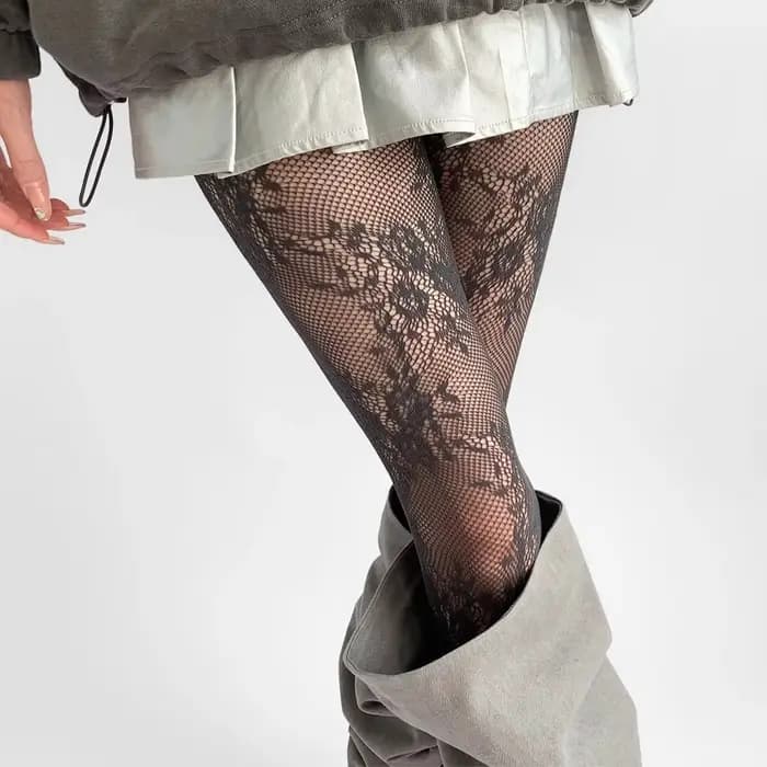 2025 nouveaux collants femmes Sexy dentelle florale cuisse haute bas
