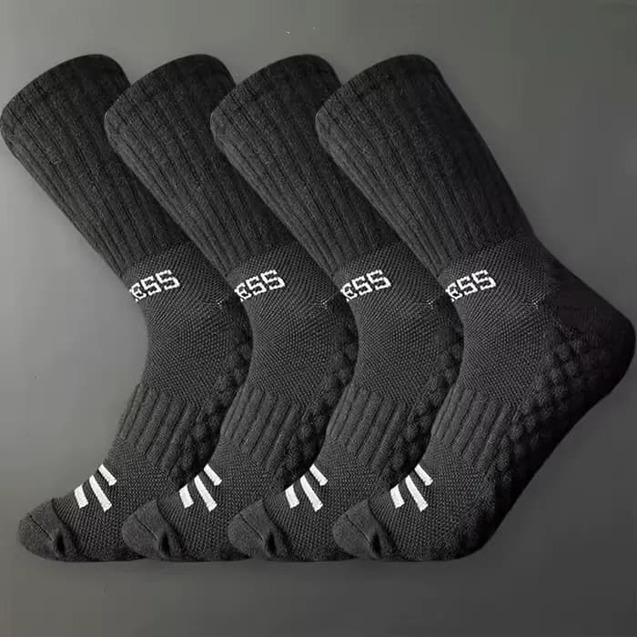 4 paires de chaussettes de sport noires et blanches pour hommes et femmes