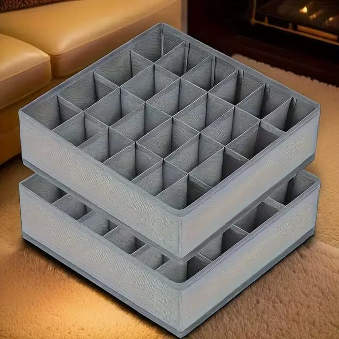 Boîte de rangement pliable à 24 compartiments, organiseur en tissu pour chaussettes et sous-vêtements, pour armoire, tiroir, organisation de la maison