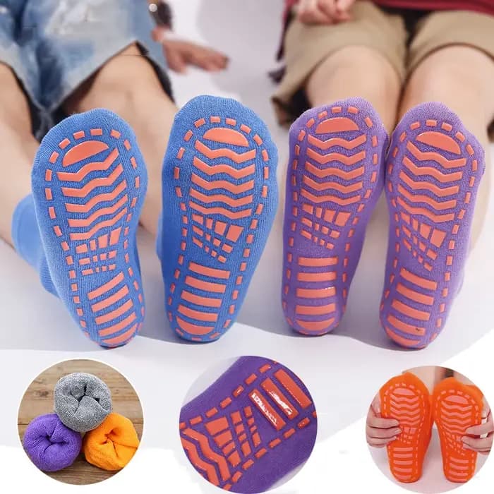 Chaussettes Antidérapantes en Coton pour Enfant et Adulte
