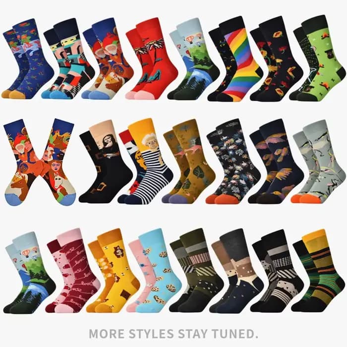 Chaussettes colorées en coton de Van Gogh Picasso pour hommes et femmes