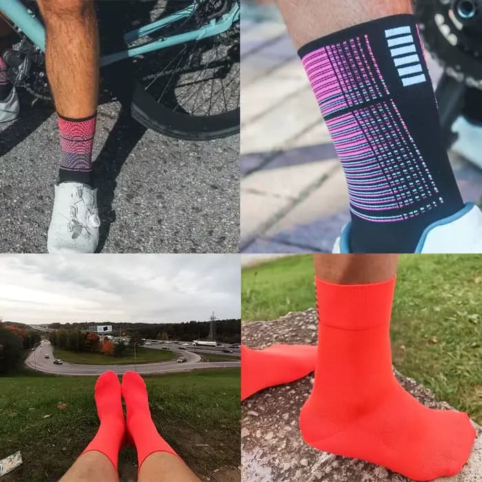 YKYWBIKE – chaussettes de Sport respirantes pour hommes et femmes, 9 couleurs, marque professionnelle, cyclisme, course, vélo de route, extérieur