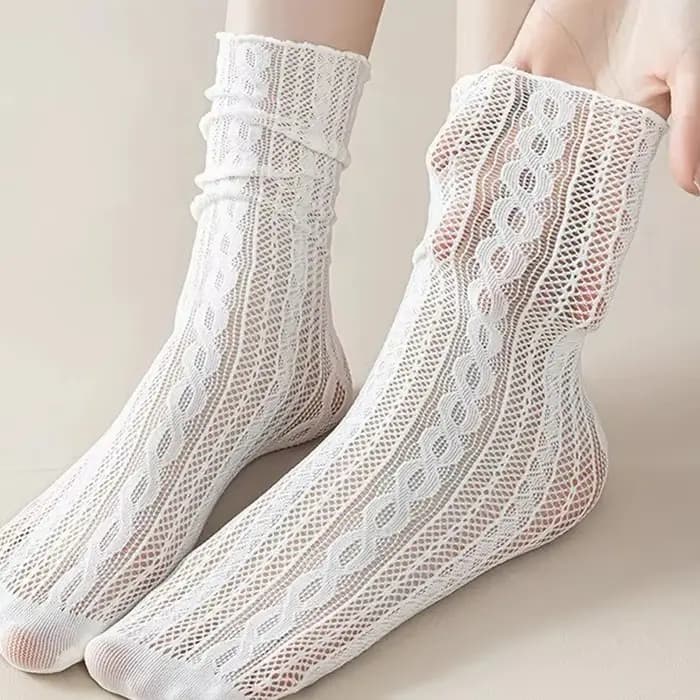 Chaussettes pour femmes mince été nouveau blanc noir évider