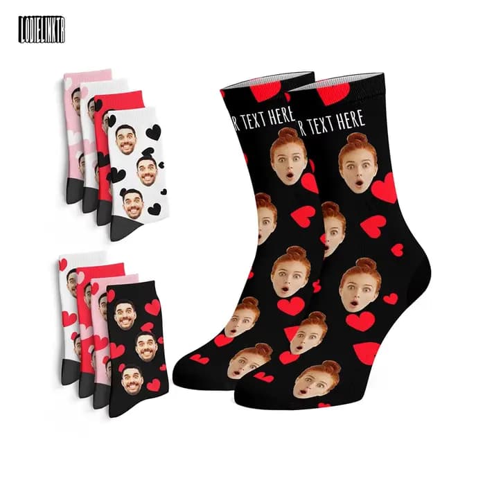 Chaussettes d'amour personnalisées avec impression 3D