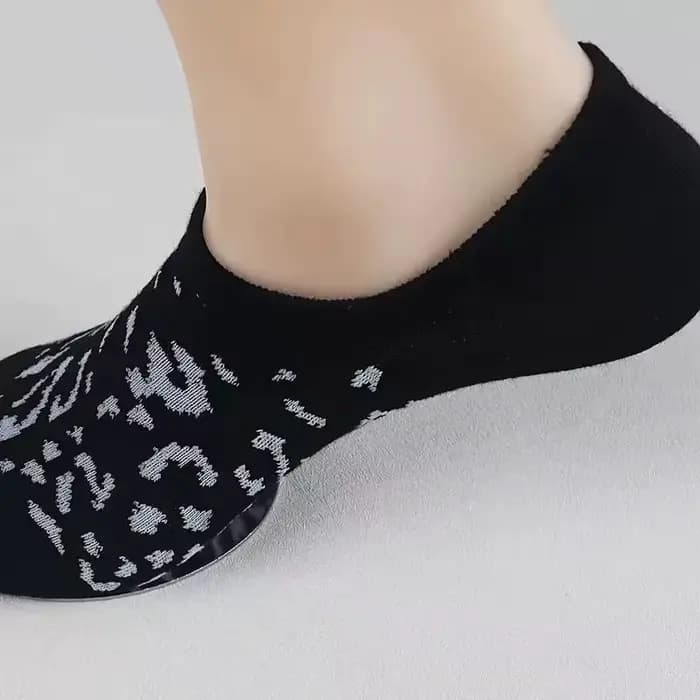 6/12 paires femmes imprimé léopard bateau chaussettes à la mode impression doux confortable absorbant la sueur respirant
