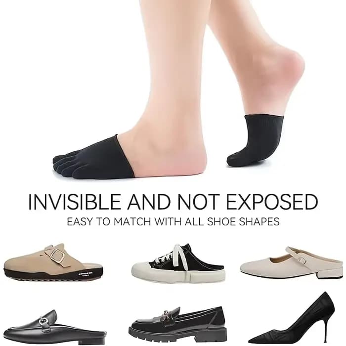 Chaussettes d'orteils invisibles antidérapantes pour femmes