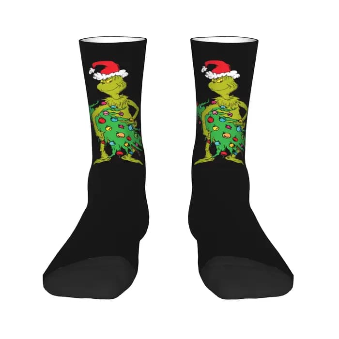 Chaussettes froissées de noël pour hommes et femmes, chaussettes à la mode, Harajuku, printemps été automne hiver, chaussettes à Tube central, cadeau