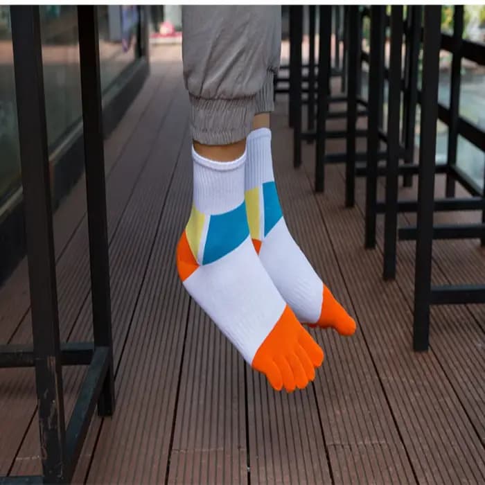 1 paires de chaussettes de Sport en coton biologique avec orteils EU 38-44
