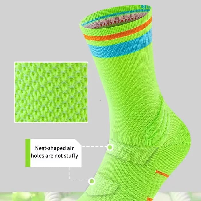 Chaussettes de course en plein air printemps automne homme femme Marathon reflètent la lumière cyclisme sport équipage chaussette