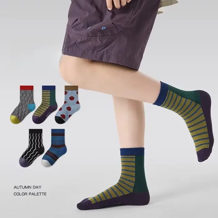 1928 chaussettes pour enfants 5 paires/lot automne et hiver nouveau à pois couleur correspondant bébé garçons chaussettes désossées chaussettes