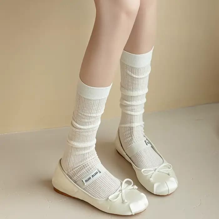Femmes bas JK Lolita doux filles chaussettes longues bas Style japonais couleur unie noir blanc gris genou chaussettes bas femmes